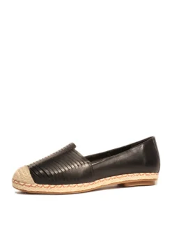 Blanch Leather Espadrilles BLACK New