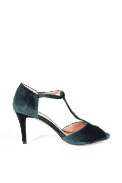 Blondie T-Strap Velvet Heels