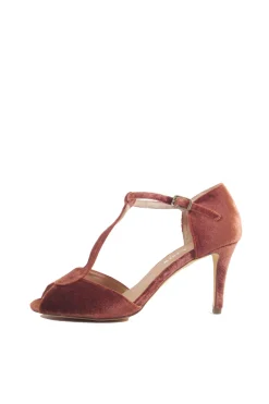 Blondie T-Strap Velvet Heels