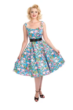 Blue Ocean & Pink Flamingo Swing Dress Online