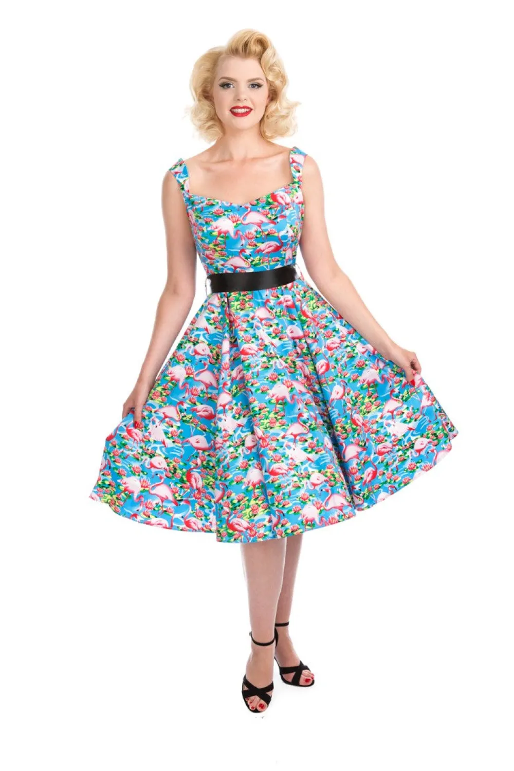 Blue Ocean & Pink Flamingo Swing Dress Online