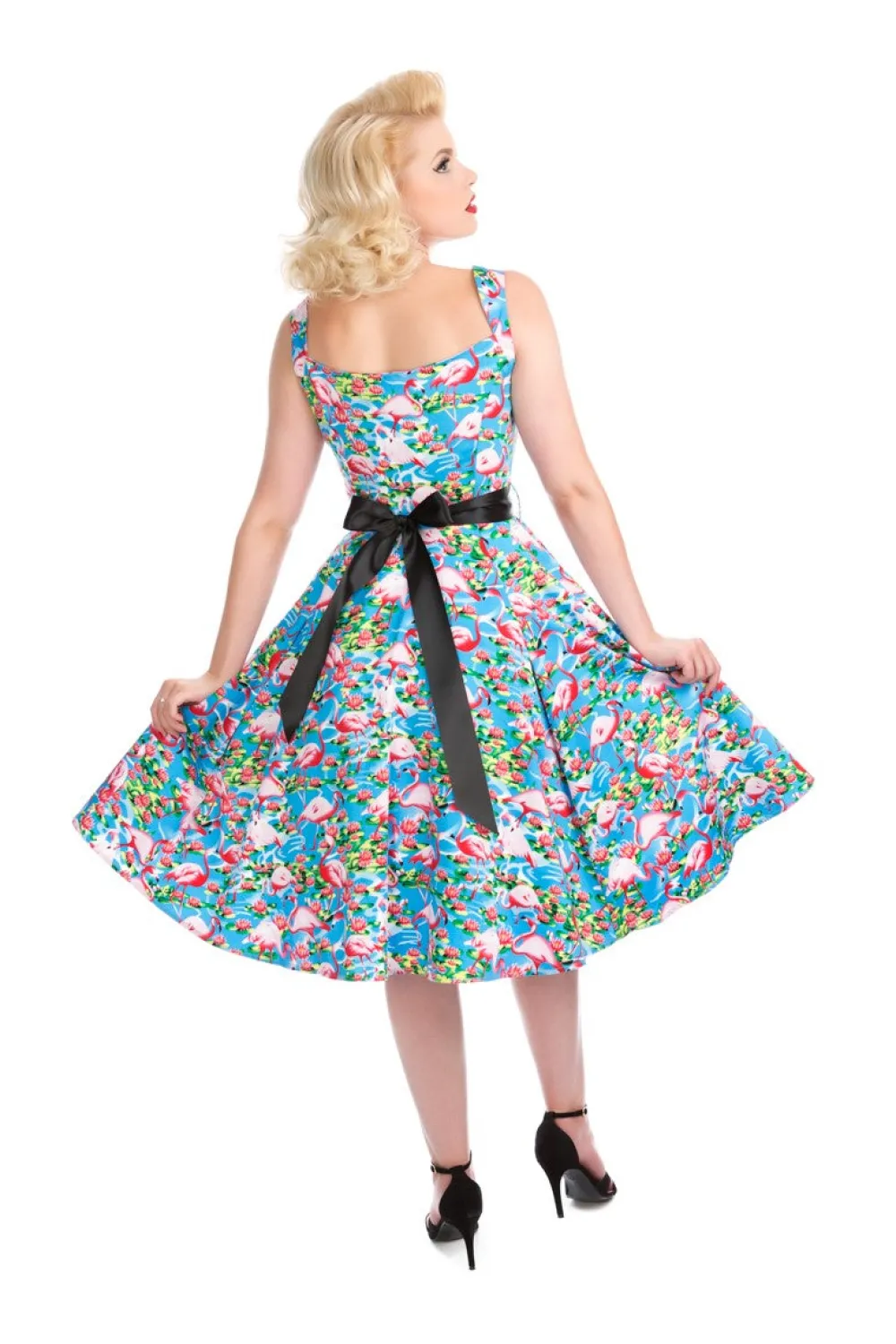 Blue Ocean & Pink Flamingo Swing Dress Online