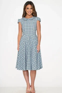 Blue Plaid Swing Dress Sale