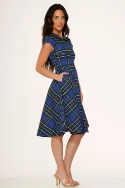 Blue Plaid Swing Dress