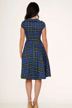 Blue Plaid Swing Dress