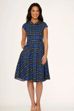 Blue Plaid Swing Dress