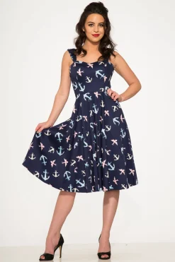 Blue Swallows & Anchor Swing Dress Discount