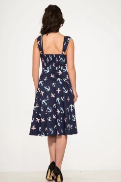 Blue Swallows & Anchor Swing Dress Discount