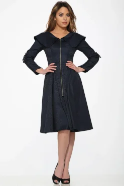 Blue Zipper Swing Dress Hot