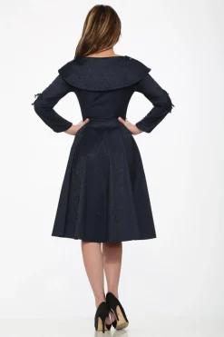 Blue Zipper Swing Dress Hot