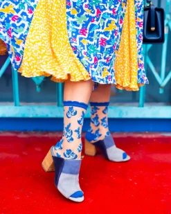 Blueberry Ruffle Sheer Crew Sock Best