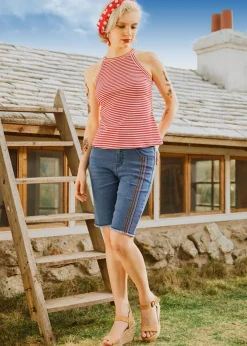 Boardwalk Breeze Striped Tank Red Stripe Sale