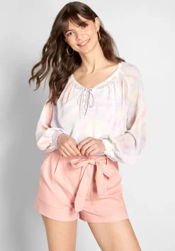 JANTEX INTERNATIONAL LIMITED Boho I Go Chiffon Blouse Tie Dye New