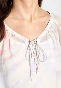 JANTEX INTERNATIONAL LIMITED Boho I Go Chiffon Blouse Tie Dye New