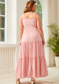 BTC Boho on the Range Smocked Maxi Dress Pink Lemonade Outlet