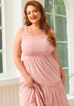 BTC Boho on the Range Smocked Maxi Dress Pink Lemonade Outlet