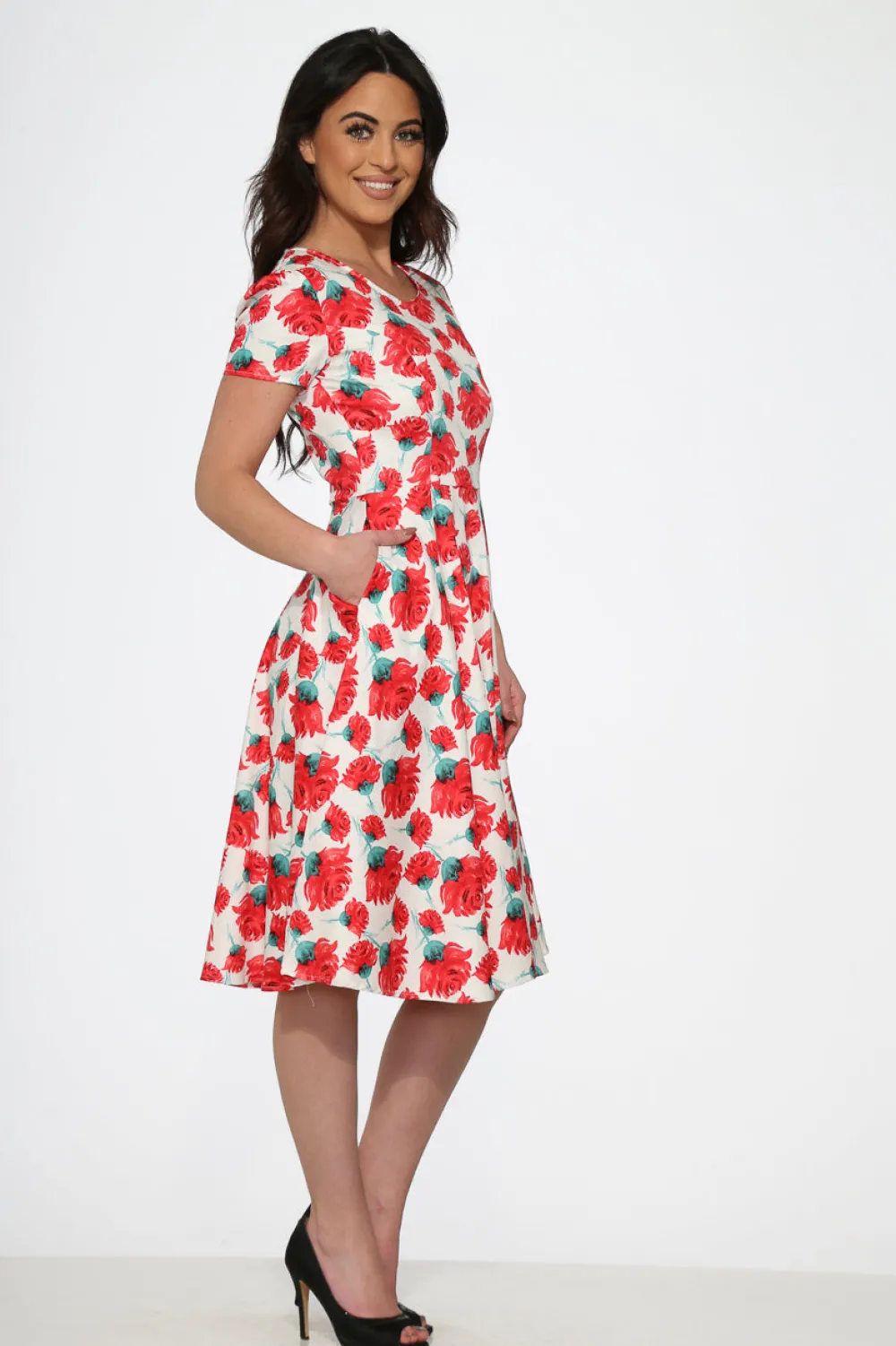 Bold Floral Swing Dress Clearance