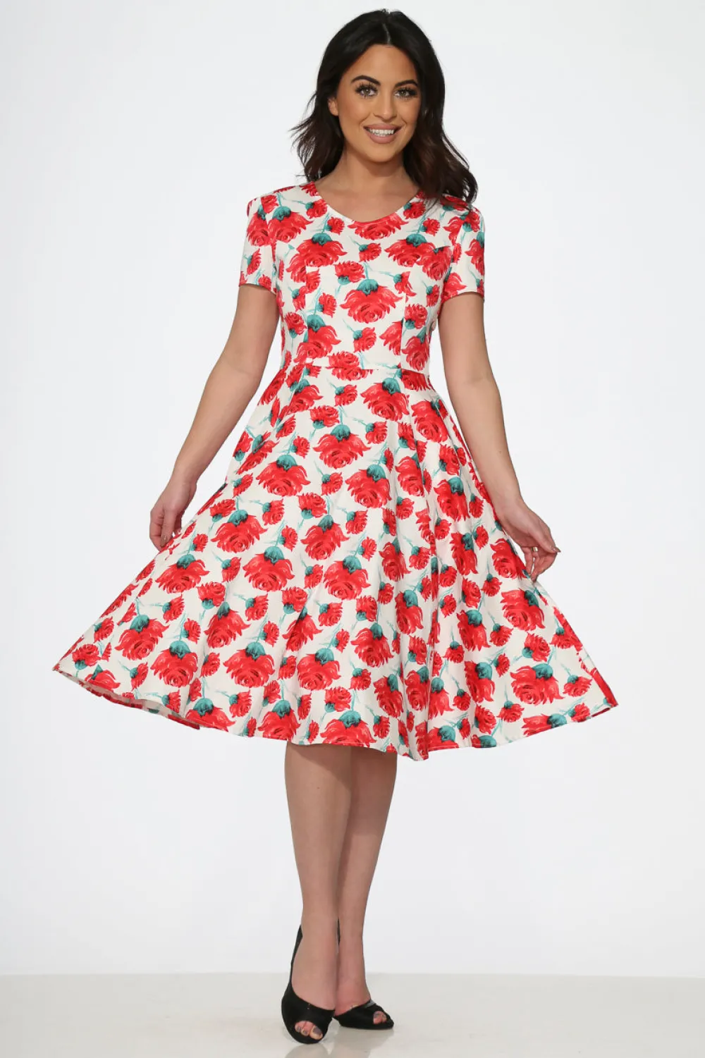 Bold Floral Swing Dress Clearance