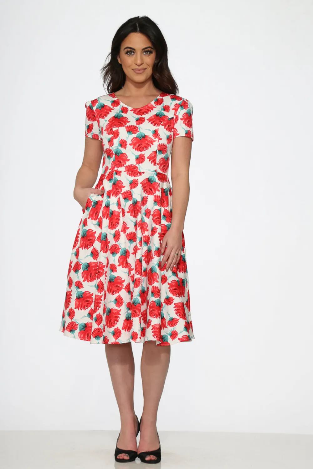 Bold Floral Swing Dress Clearance