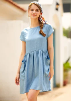 BTC Bold Notion Long Dress Chambray Discount