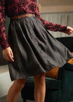 BTC Bookstore's Best Chambray A-Line Skirt Black Denim Sale