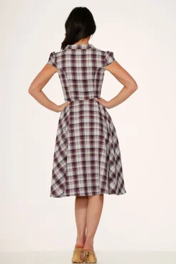 Brown Plaid Swing Dress Online