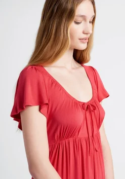 Toponn Everbright USA Bucolic Beauty Babydoll Dress Red Hot