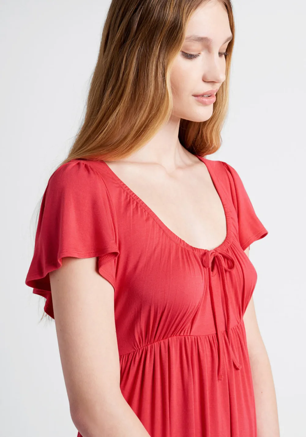 Toponn Everbright USA Bucolic Beauty Babydoll Dress Red Hot