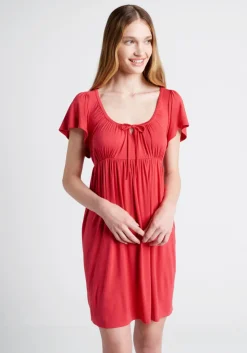Toponn Everbright USA Bucolic Beauty Babydoll Dress Red Hot