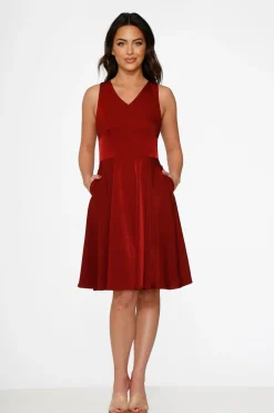 Burgundy Swing Dress Outlet
