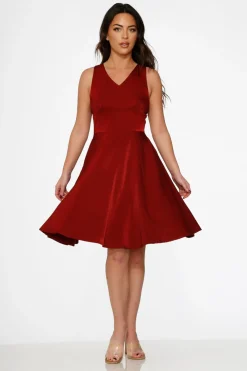 Burgundy Swing Dress Outlet
