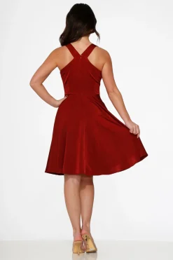 Burgundy Swing Dress Outlet