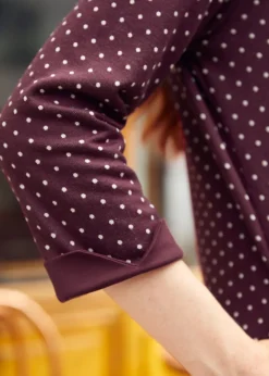 BTC Burn After Reading Collared Shift Dress Merlot Speckle Clearance