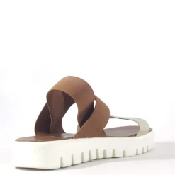 Callie Lug Sole Sandals GOLD AND TAN Clearance