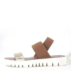 Callie Lug Sole Sandals GOLD AND TAN Clearance