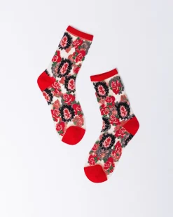 Cameo Rose Sheer Crew Sock Discount