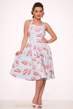 Car Hop Halter Swing Dress Discount