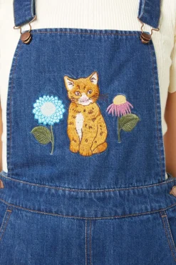 Cat Embroidered Overall Best