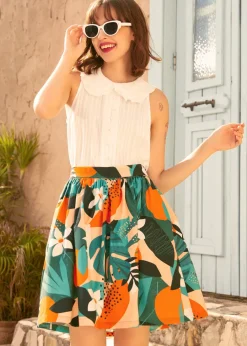 Charmed I'm Sure Bow Dirndl Skirt Monstera Marmalade Discount