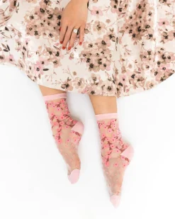 Cherry Blossom Sheer Crew Sock Online