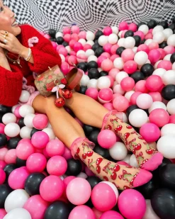 Cherry Bow Ruffle Sheer Crew Sock Discount