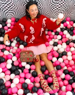 Cherry Bow Ruffle Sheer Crew Sock Discount