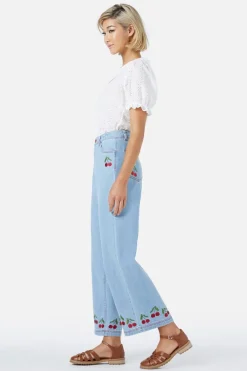 Cherry Embroidered Jean Sale