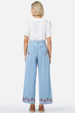 Cherry Embroidered Jean Sale