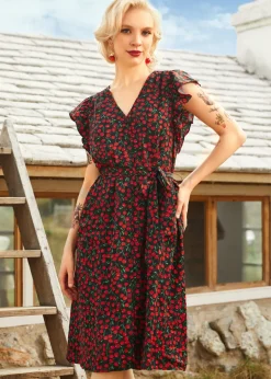 Cherry Picked Perfection Dress Black Cherry Outlet
