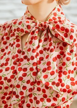 Cherry Sweet Bow Blouse Cherry Kiss New