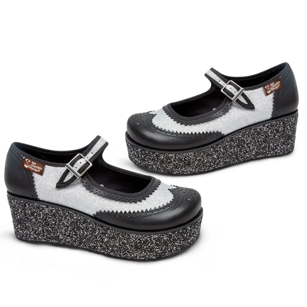 Chocolaticas® Havana Glitter Women's Mary Jane Platform Clearance