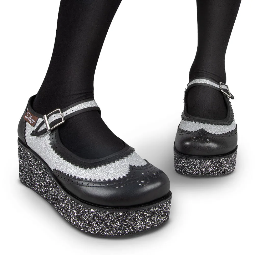 Chocolaticas® Havana Glitter Women's Mary Jane Platform Clearance