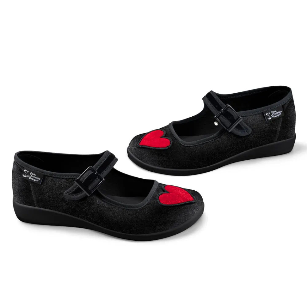 Chocolaticas® Velvet Heart Women's Mary Jane Flat Online