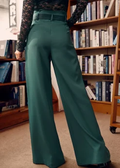 BTC Cider, Spice & Everything Nice Wide Leg Pants Green Goddess Discount